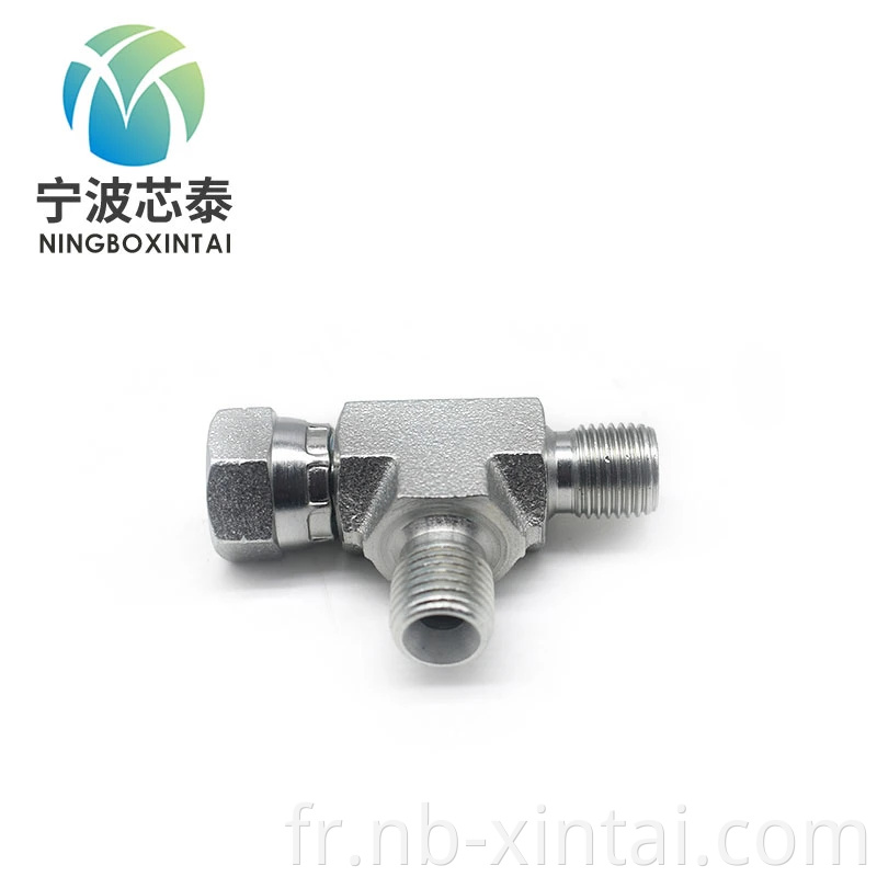 Branche Tee Union Metric 60 degrés Malemain 60 degrés Adaptateur hydraulique masculin